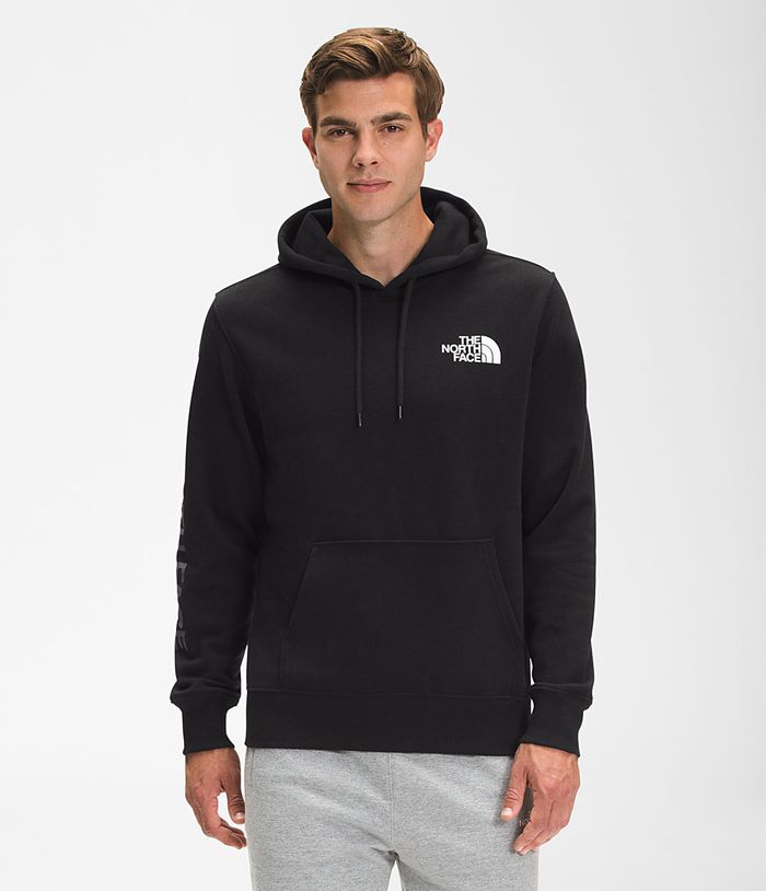 The North Face Hoodie New Sleeve Hit Black - Mens - Thailand KBYUD-2971